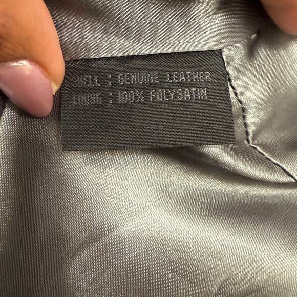 Vintage 90s Guess Genuine Leather Longline Blazer Coat‎ Jacket Black Medium Y2K - Picture 11 of 13